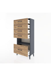 Hyperion Dolap Tek Raflı 5 Çekmeceli 60x44x134 - S50M011V6B
