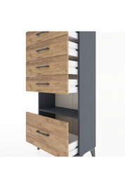 Hyperion Dolap Tek Raflı 5 Çekmeceli 60x44x134 - S50M011V6B