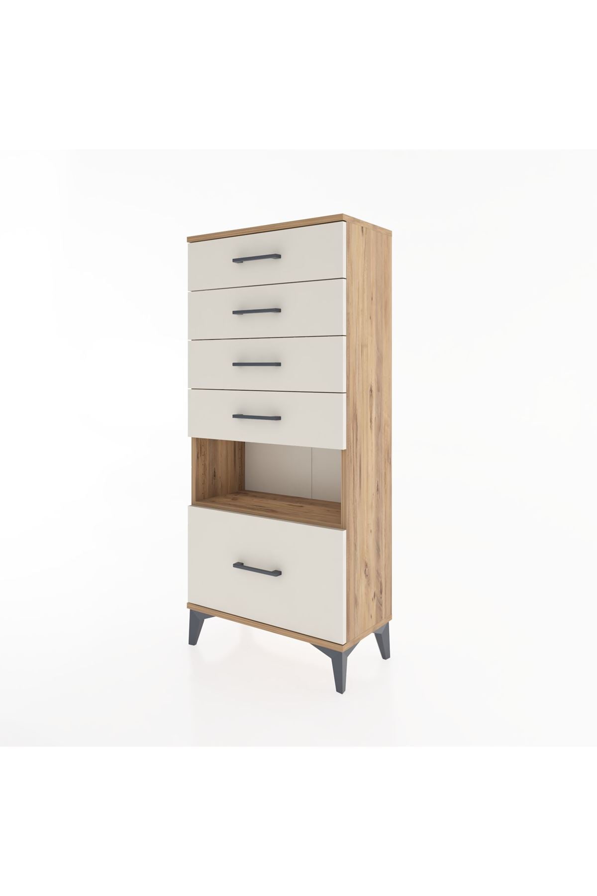 Hyperion Dolap Tek Raflı 5 Çekmeceli 60x44x134 - S50M011V7B