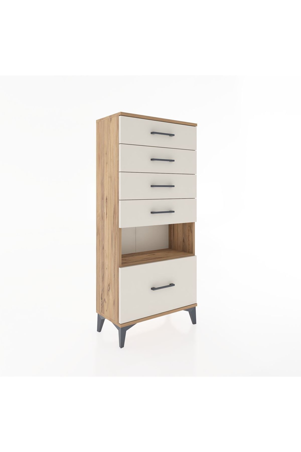 Hyperion Dolap Tek Raflı 5 Çekmeceli 60x44x134 - S50M011V7B