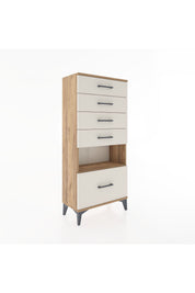 Hyperion Dolap Tek Raflı 5 Çekmeceli 60x44x134 - S50M011V7B