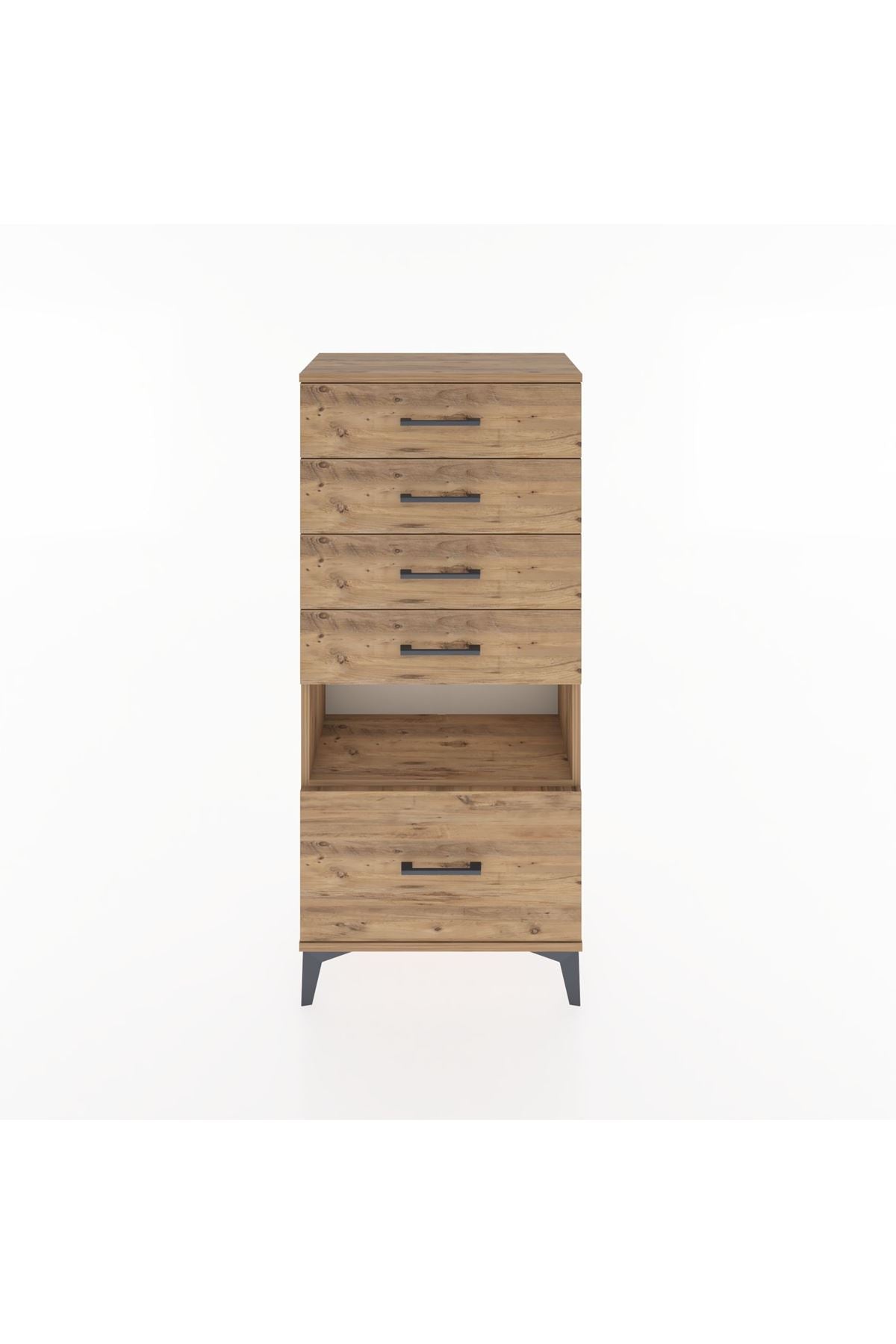 Hyperion Dolap Tek Raflı 5 Çekmeceli 60x44x134 - S50M011V9B
