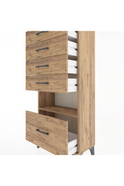 Hyperion Dolap Tek Raflı 5 Çekmeceli 60x44x134 - S50M011V9B
