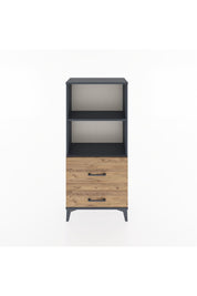 Hyperion Dolap 2 Raflı 2 Çekmeceli 60x44x134 Antrasit-Çam