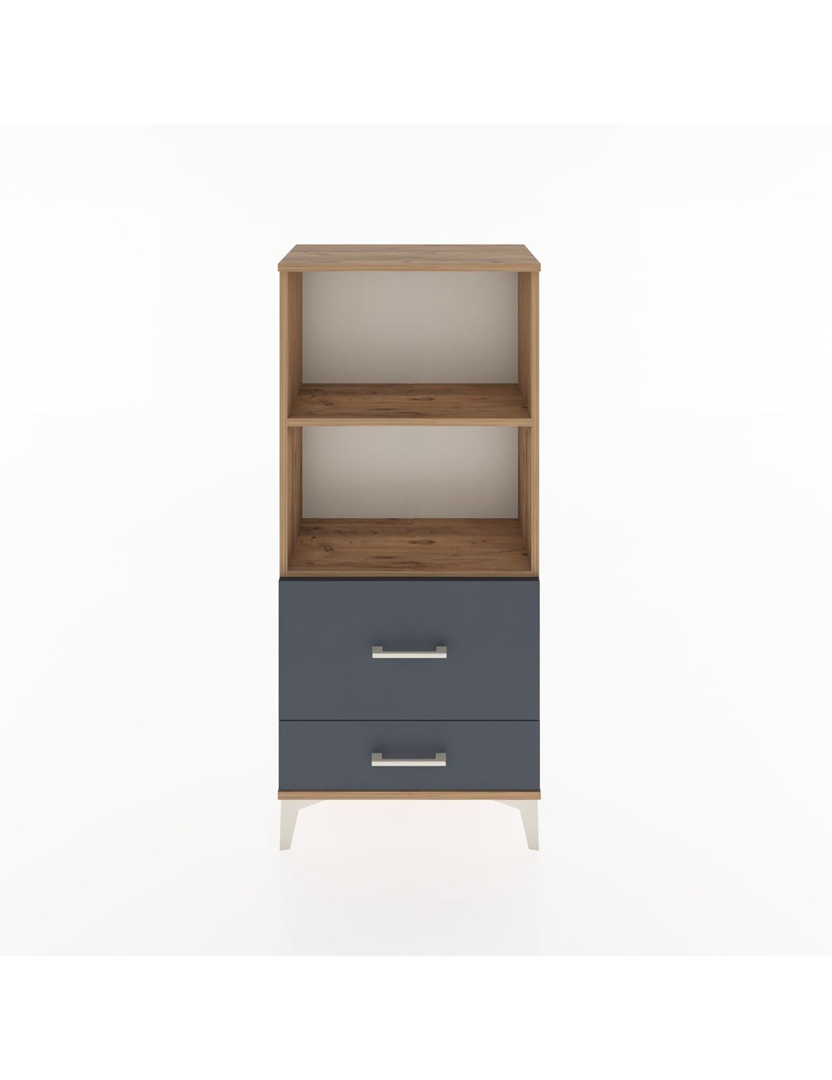 Hyperion Dolap 2 Raflı 2 Çekmeceli 60x44x134 Çam-Antrasit