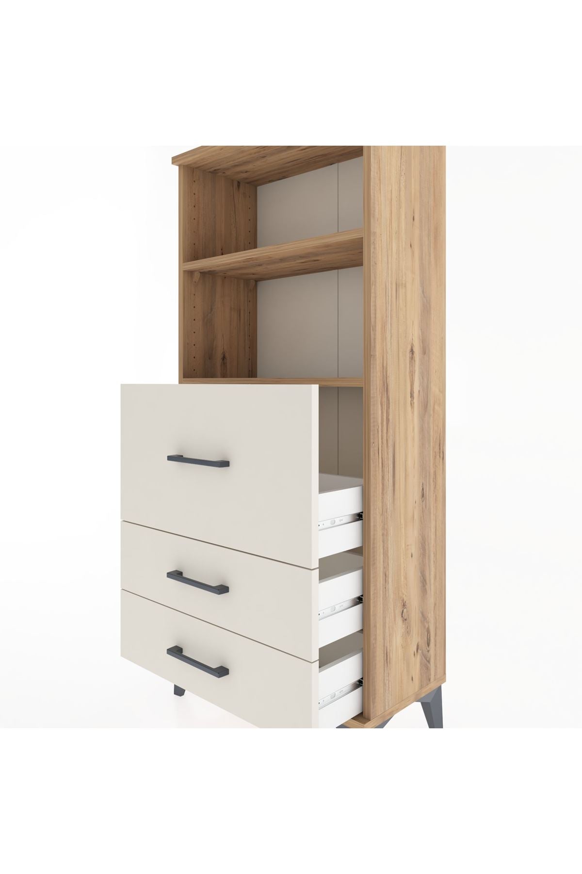 Hyperion Dolap 2 Raflı 3 Çekmeceli 60x44x134 Çam-Aytaşı