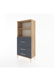 Hyperion Dolap 2 Raflı 3 Çekmeceli 60x44x134 Çam-Antrasit