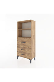 Hyperion Dolap 2 Raflı 3 Çekmeceli 60x44x134 Çam-Çam