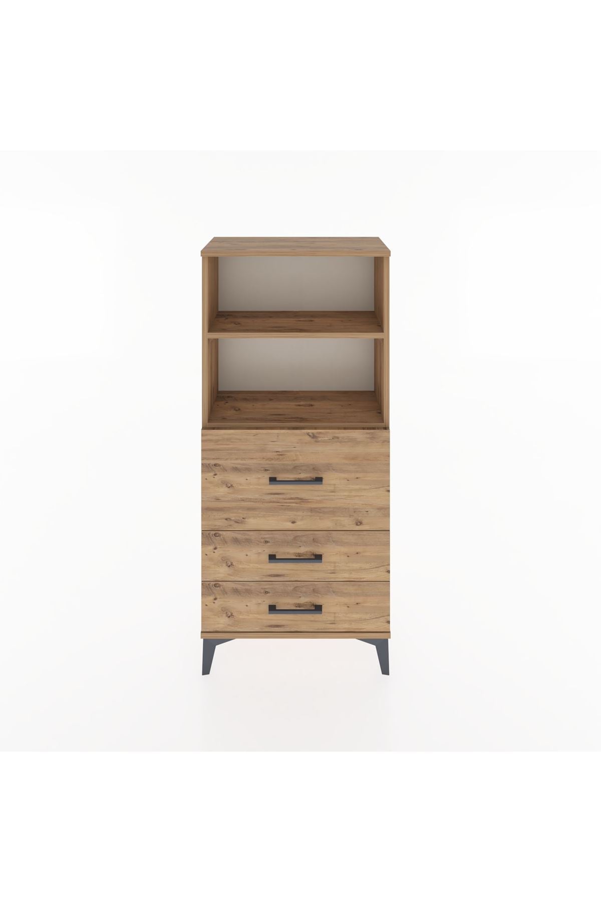 Hyperion Dolap 2 Raflı 3 Çekmeceli 60x44x134 Çam-Çam