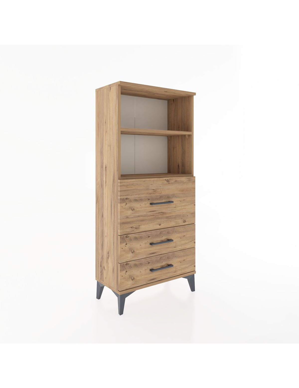 Hyperion Dolap 2 Raflı 3 Çekmeceli 60x44x134 Çam-Çam