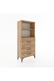 Hyperion Dolap 2 Raflı 3 Çekmeceli 60x44x134 Çam-Çam