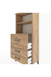 Hyperion Dolap 2 Raflı 3 Çekmeceli 60x44x134 Çam-Çam