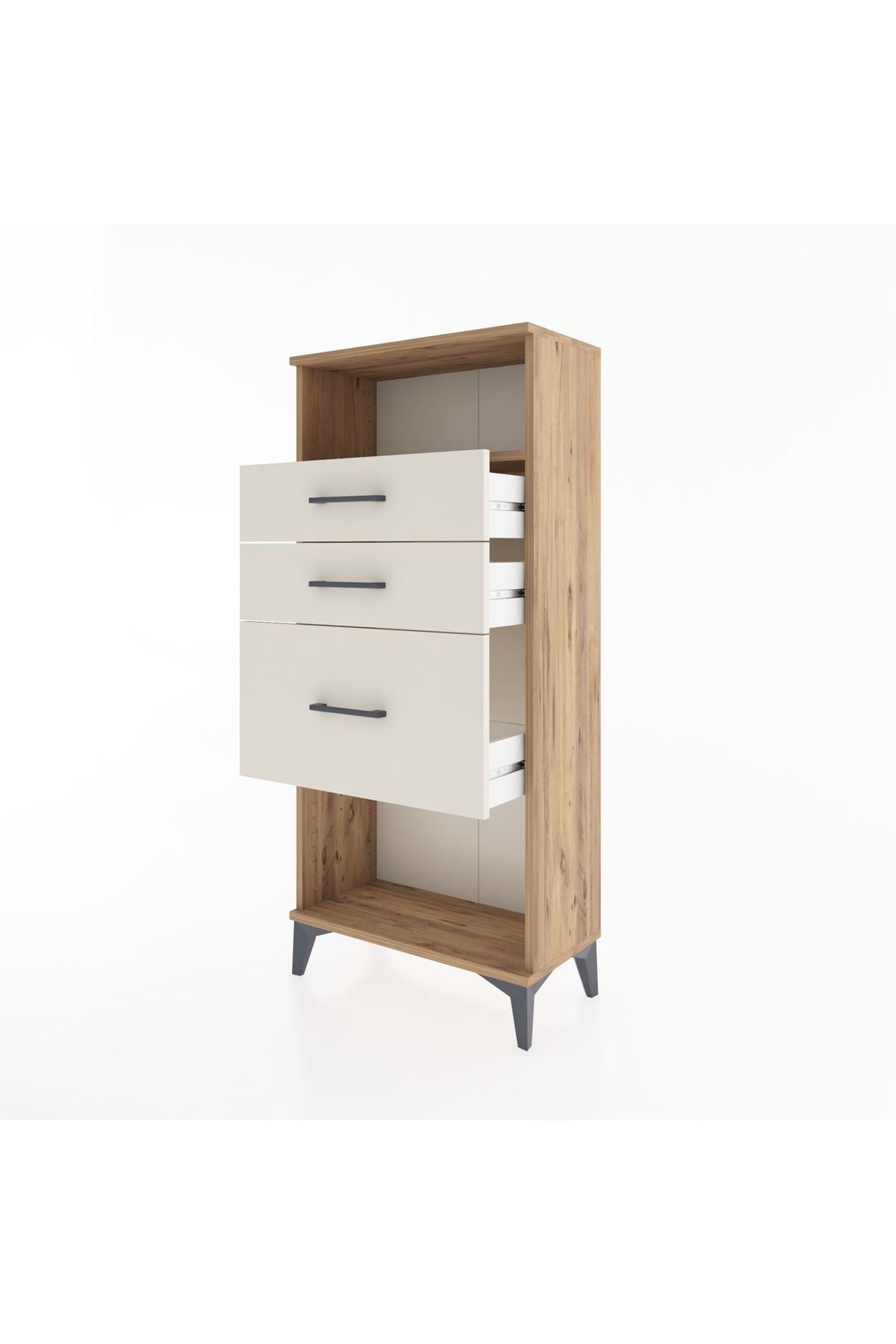 Hyperion Dolap Tek Raflı 3 Çekmeceli 60x44x134 - S50M014V7B