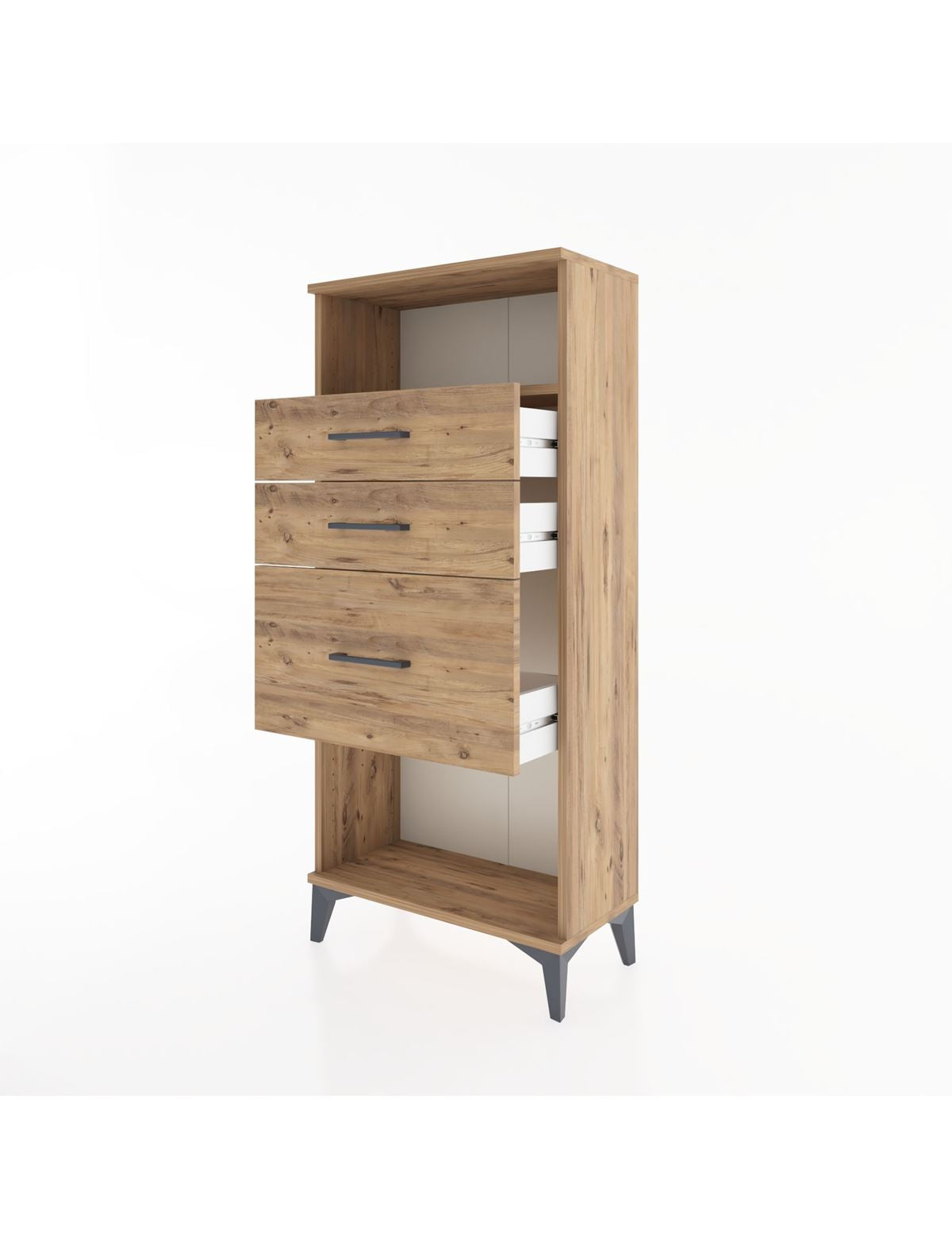 Hyperion Dolap Tek Raflı 3 Çekmeceli 60x44x134 - S50M014V9B