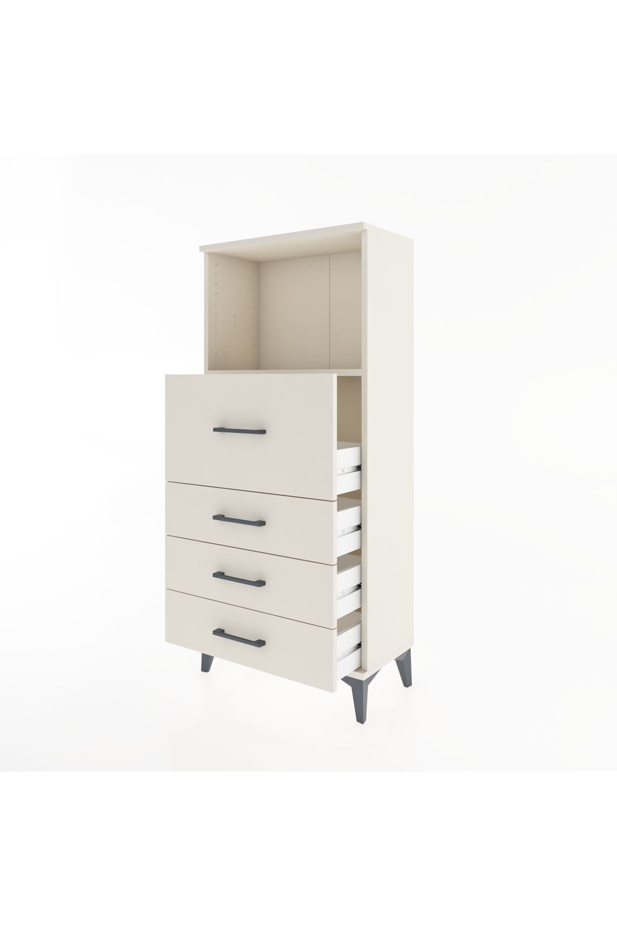 Hyperion Dolap Tek Raflı 4 Çekmeceli 60x44x134 - S50M015V1B