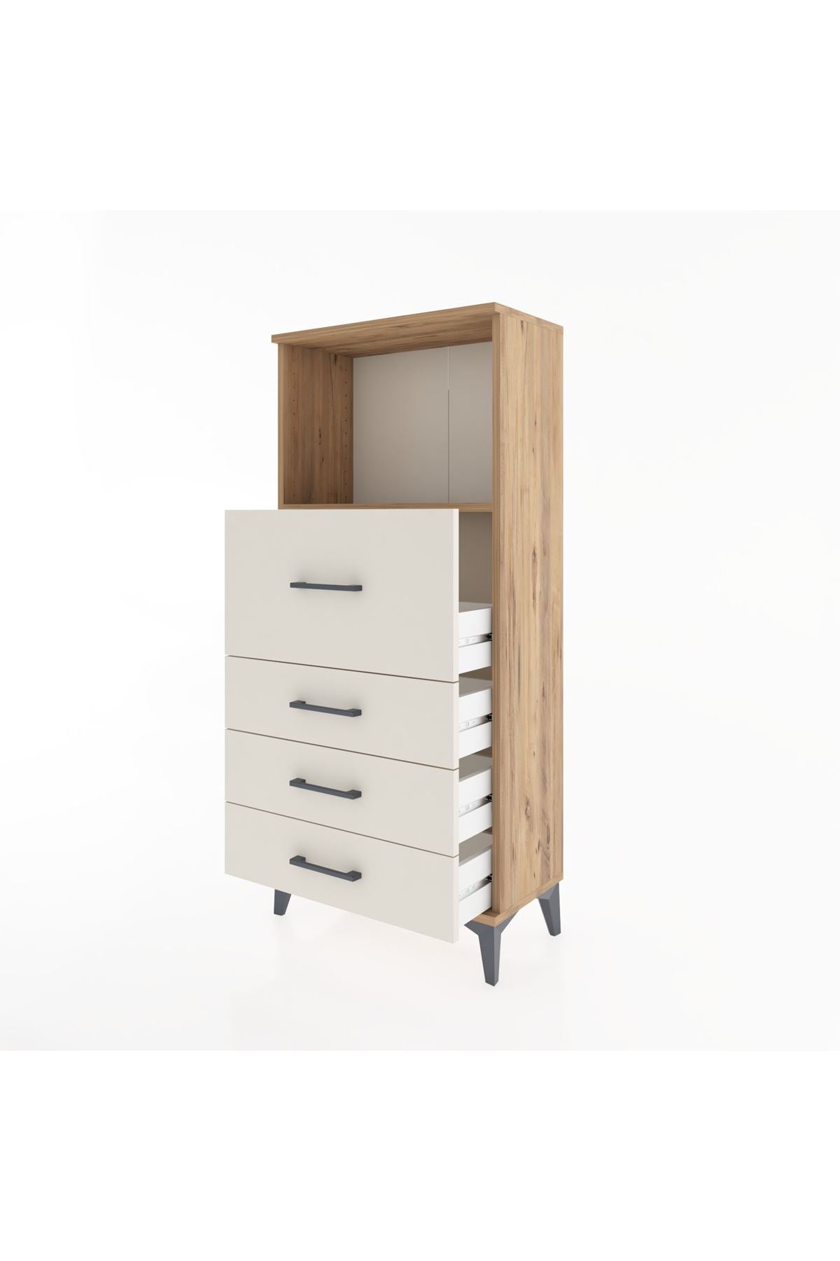 Hyperion Dolap Tek Raflı 4 Çekmeceli 60x44x134 - S50M015V7B