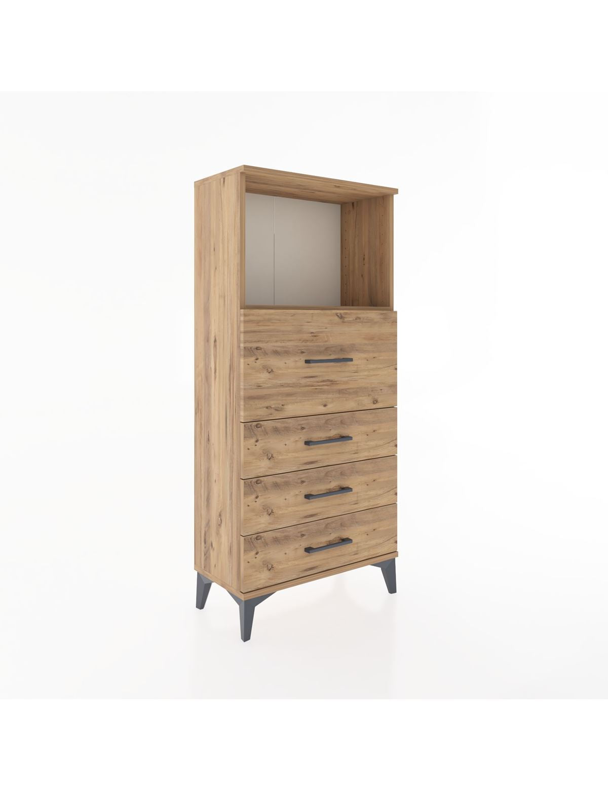 Hyperion Dolap Tek Raflı 4 Çekmeceli 60x44x134 - S50M015V9B