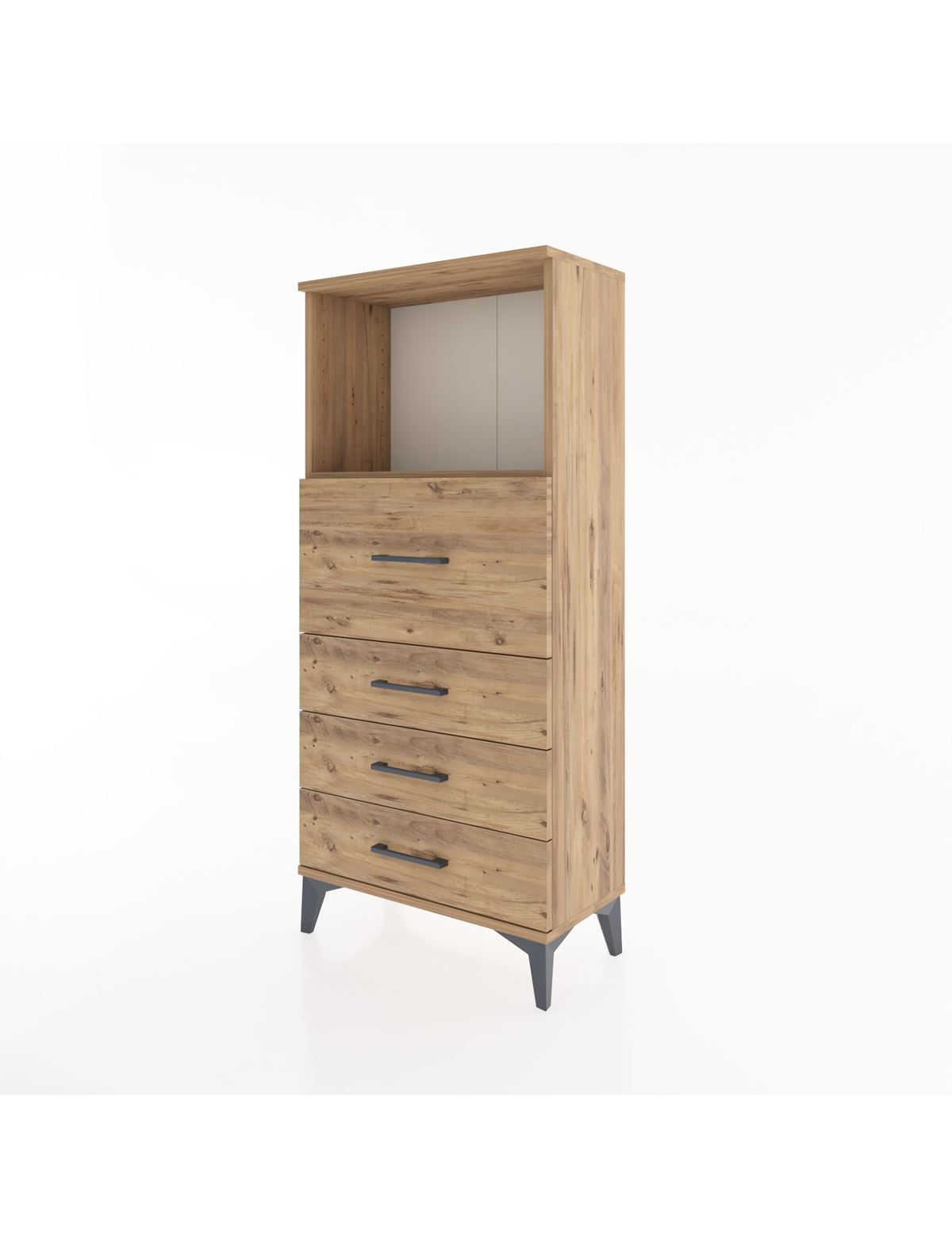 Hyperion Dolap Tek Raflı 4 Çekmeceli 60x44x134 - S50M015V9B