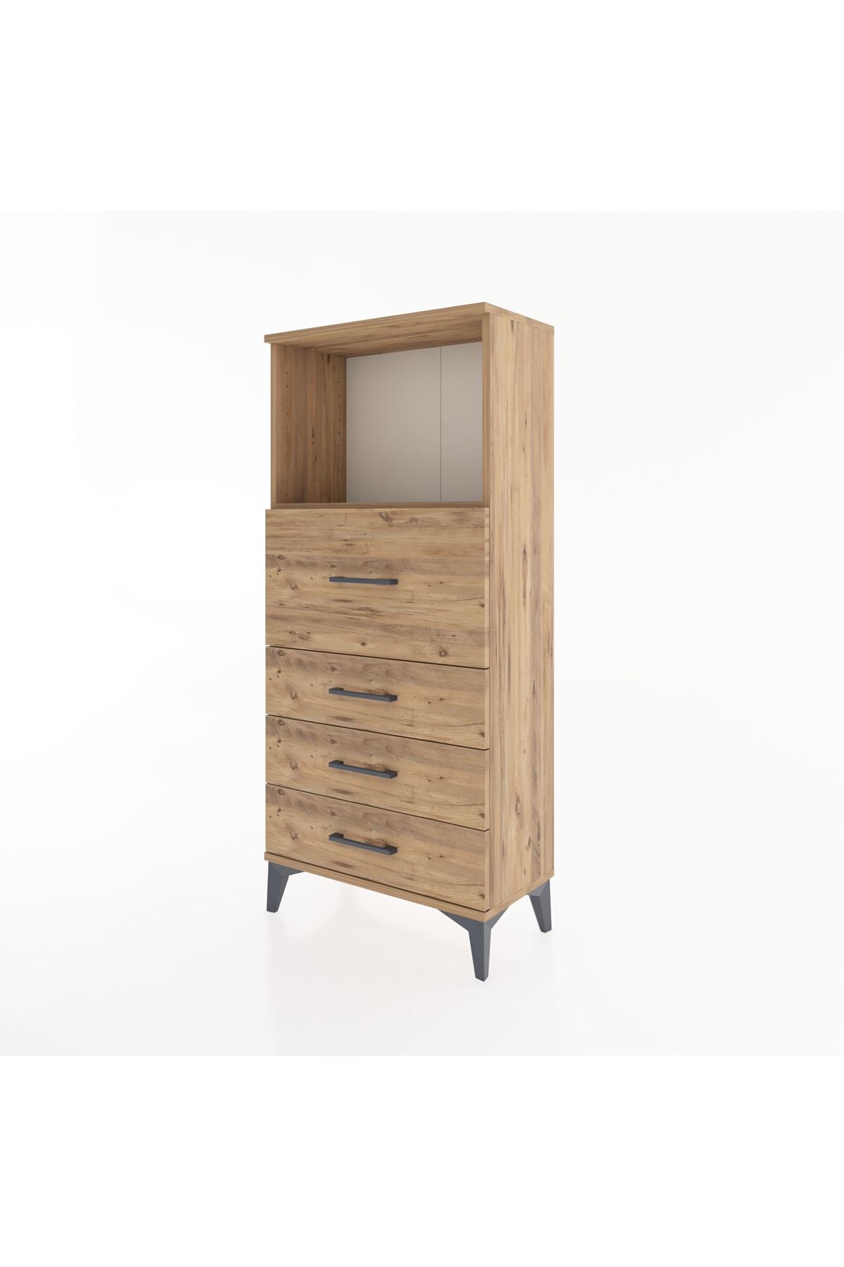 Hyperion Dolap Tek Raflı 4 Çekmeceli 60x44x134 - S50M015V9B