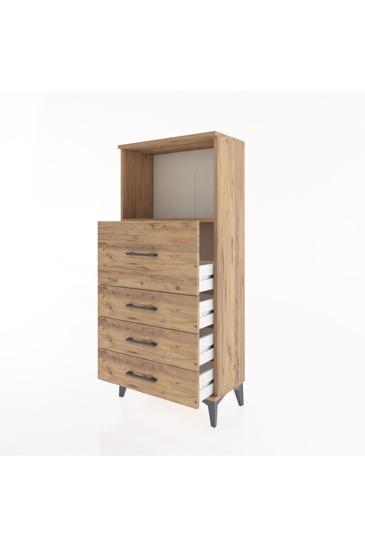 Hyperion Dolap Tek Raflı 4 Çekmeceli 60x44x134 - S50M015V9B