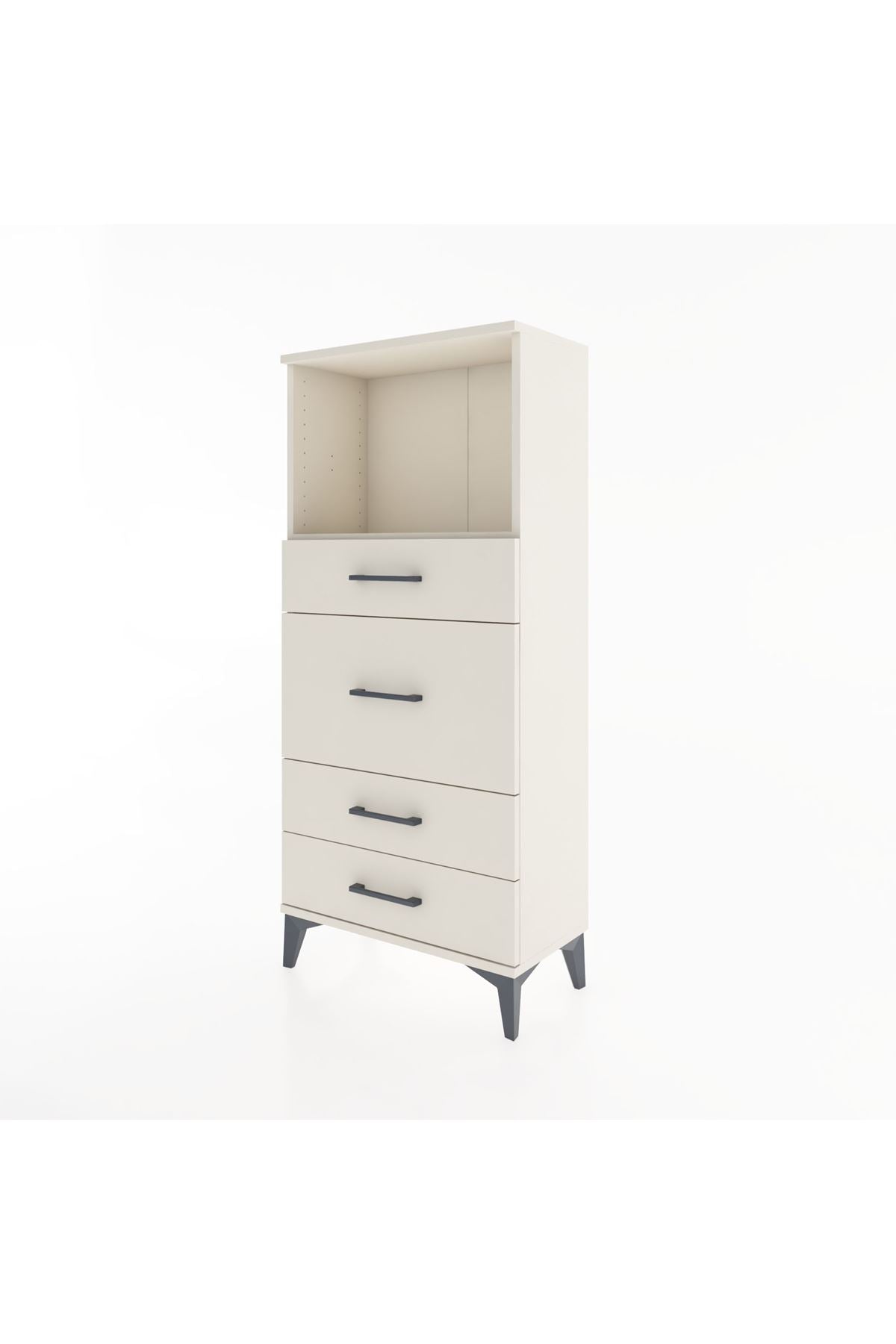 Hyperion Dolap Tek Raflı 4 Çekmeceli 60x44x134 - S50M016V1B