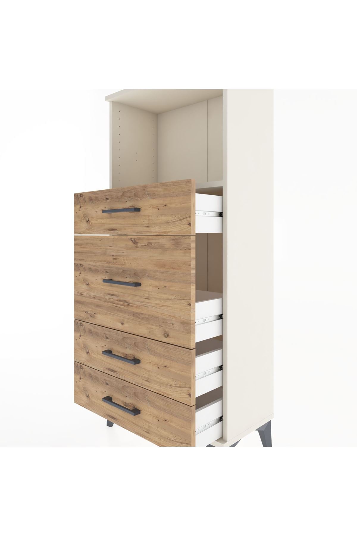 Hyperion Dolap Tek Raflı 4 Çekmeceli 60x44x134 - S50M016V3B