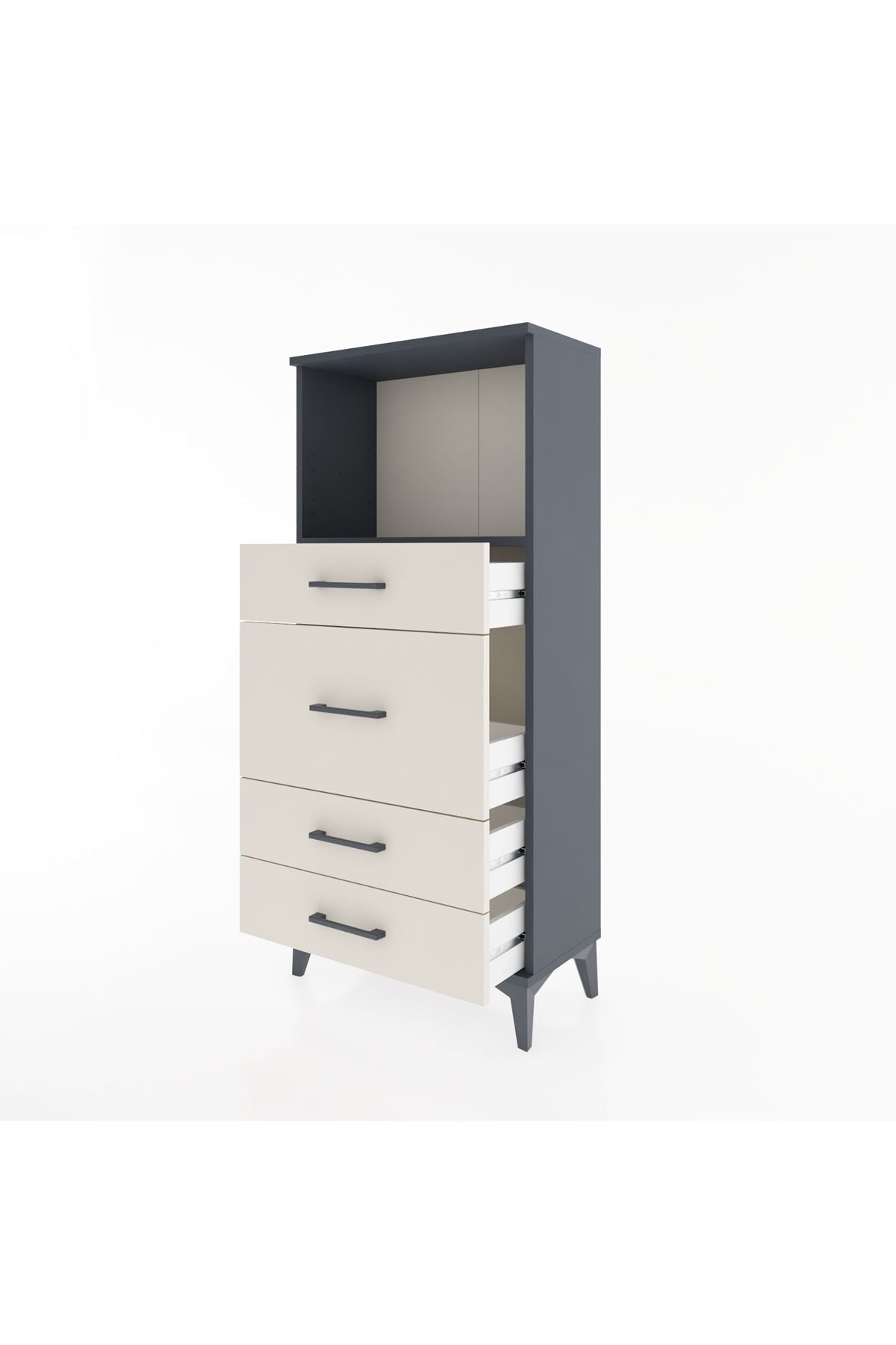 Hyperion Dolap Tek Raflı 4 Çekmeceli 60x44x134 - S50M016V4B