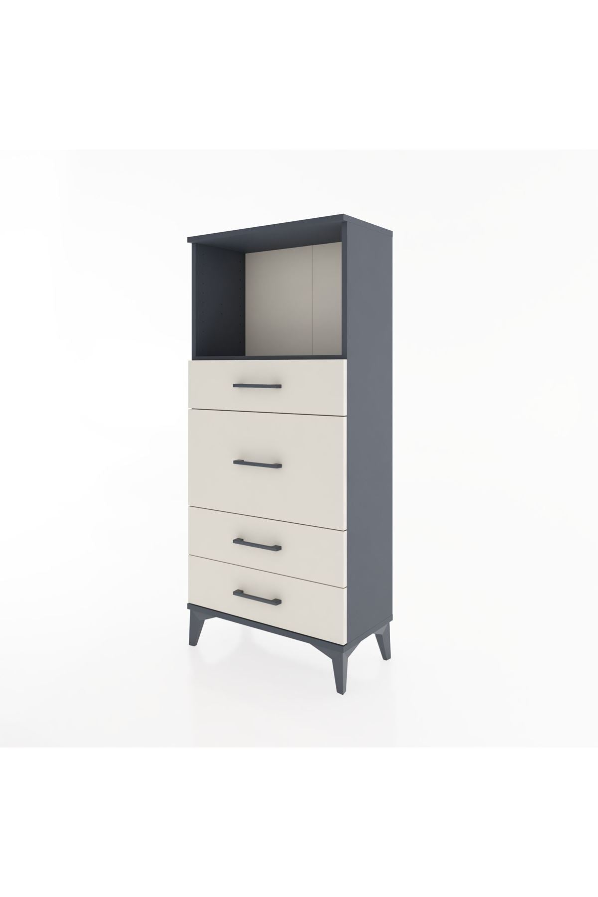 Hyperion Dolap Tek Raflı 4 Çekmeceli 60x44x134 - S50M016V4B