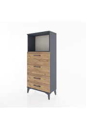 Hyperion Dolap Tek Raflı 4 Çekmeceli 60x44x134 - S50M016V6B