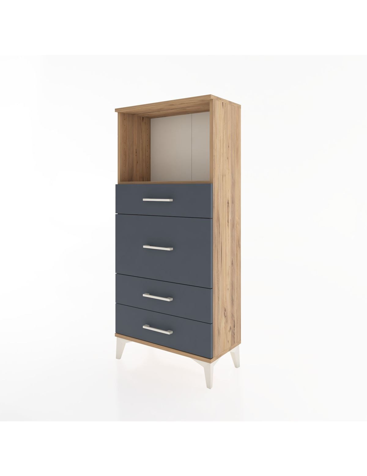 Hyperion Dolap Tek Raflı 4 Çekmeceli 60x44x134 - S50M016V8B
