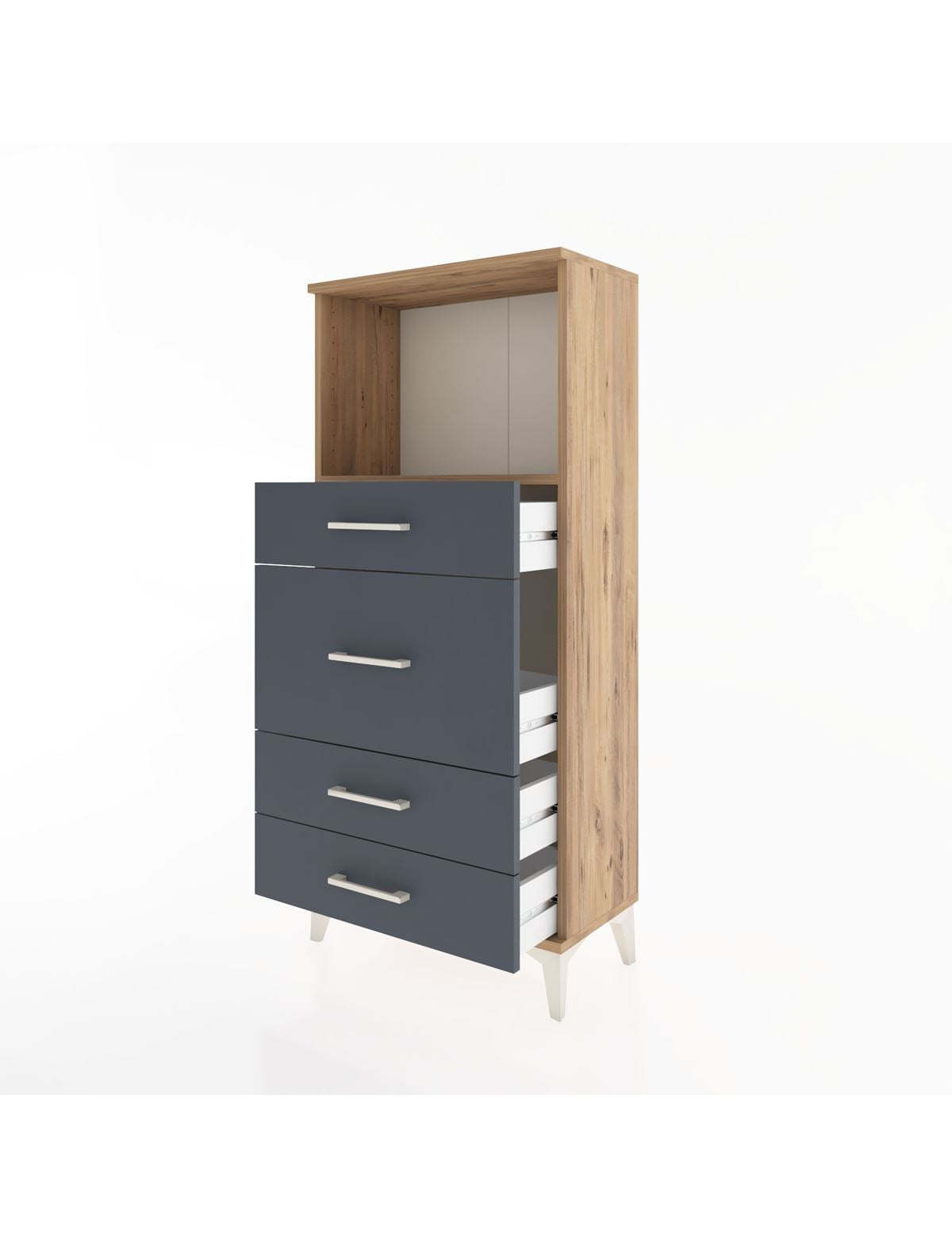 Hyperion Dolap Tek Raflı 4 Çekmeceli 60x44x134 - S50M016V8B