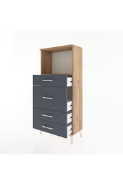 Hyperion Dolap Tek Raflı 4 Çekmeceli 60x44x134 - S50M016V8B