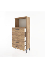 Hyperion Dolap Tek Raflı 4 Çekmeceli 60x44x134 - S50M016V9B