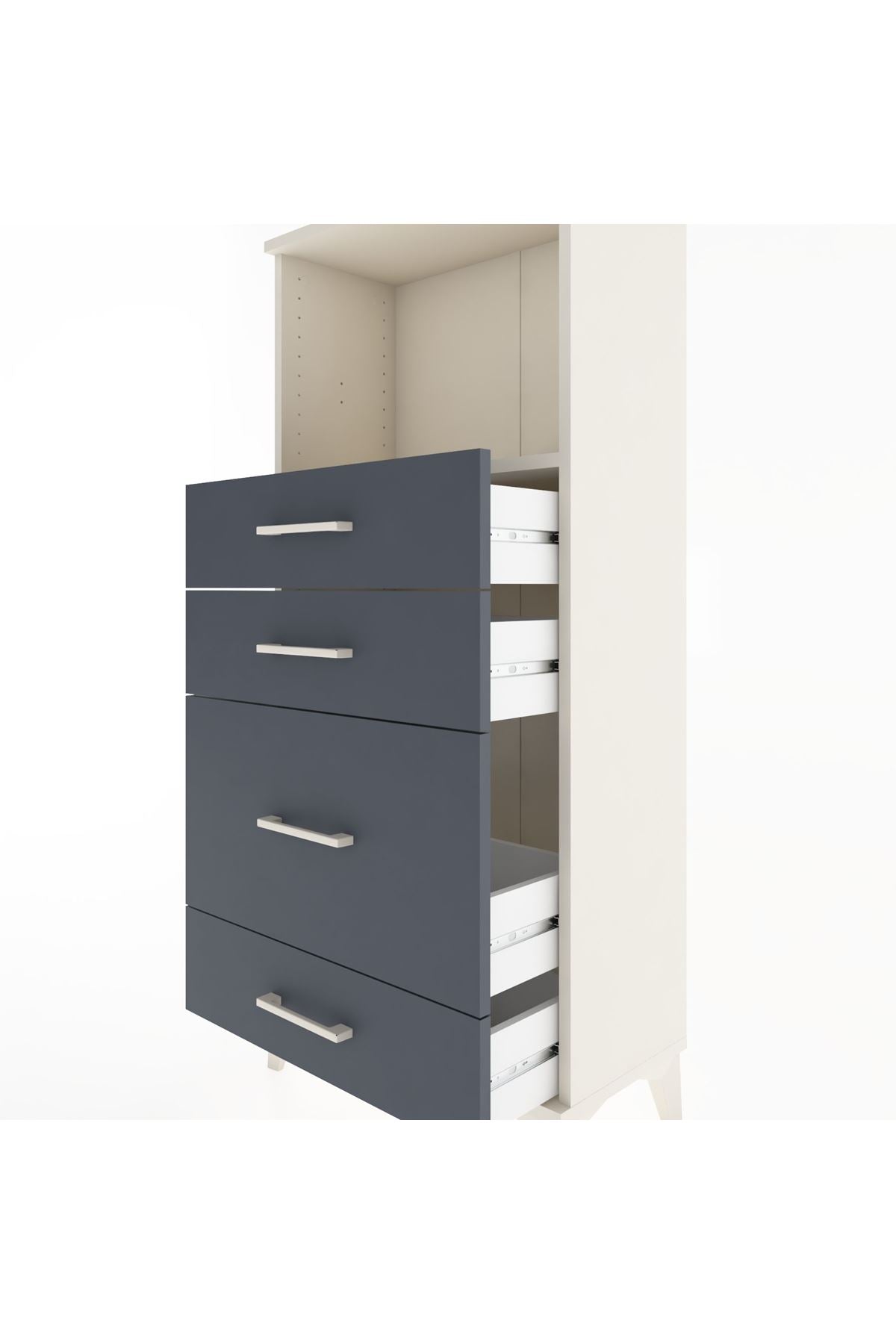 Hyperion Dolap Tek Raflı 4 Çekmeceli 60x44x134 - S50M017V2B