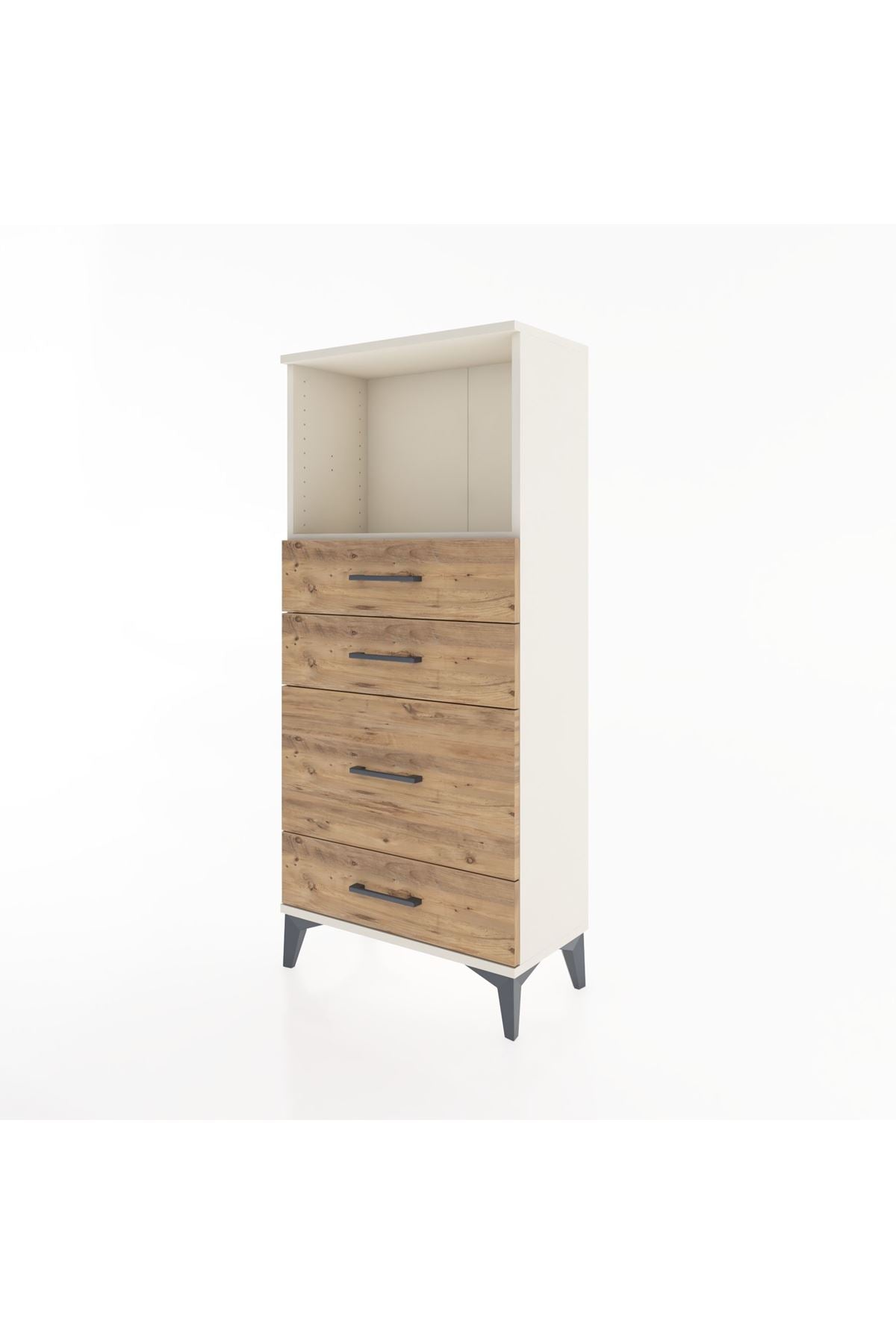 Hyperion Dolap Tek Raflı 4 Çekmeceli 60x44x134 - S50M017V3B