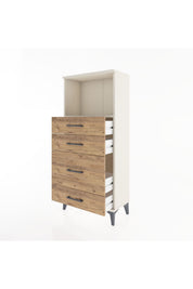 Hyperion Dolap Tek Raflı 4 Çekmeceli 60x44x134 - S50M017V3B