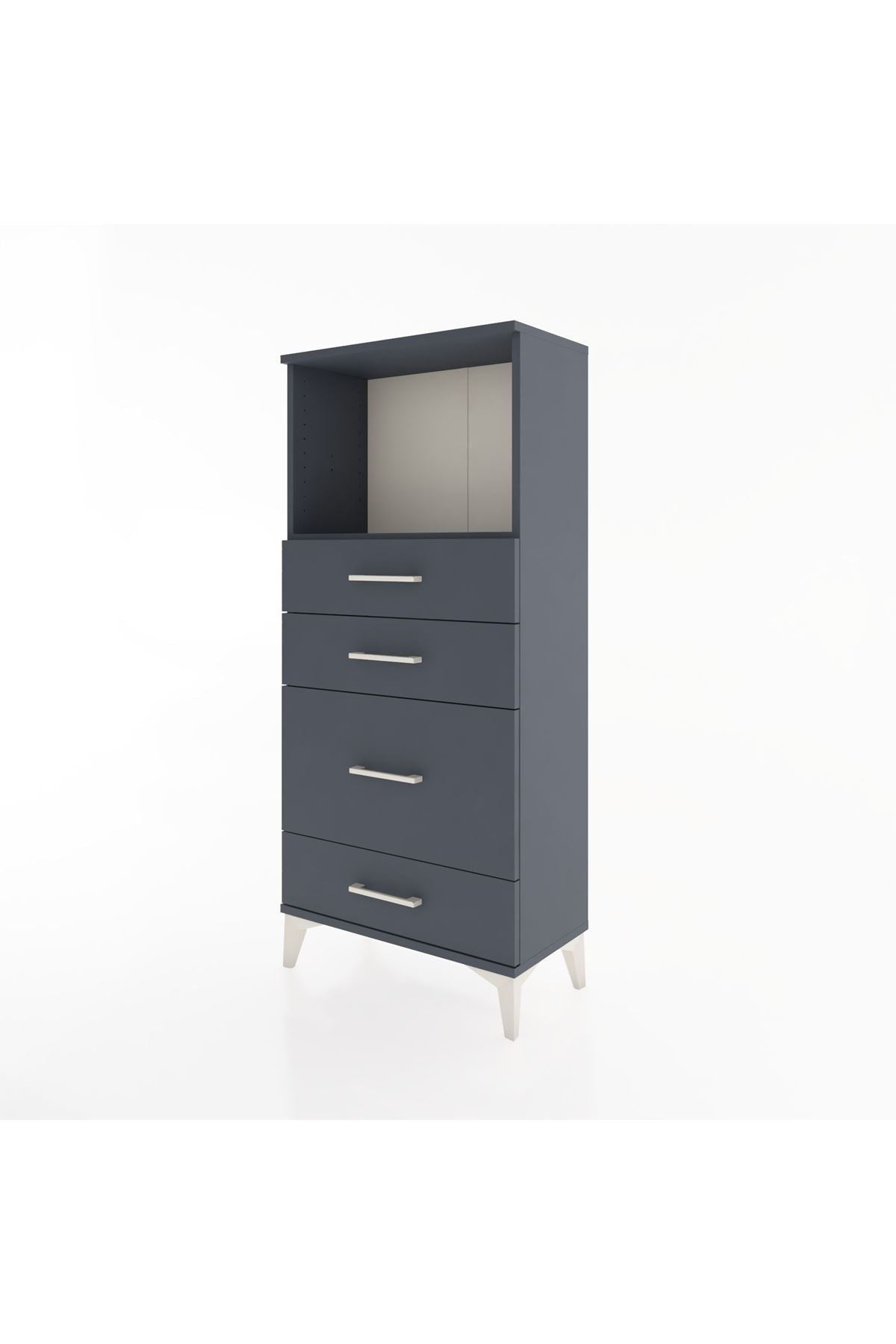 Hyperion Dolap Tek Raflı 4 Çekmeceli 60x44x134 - S50M017V5B