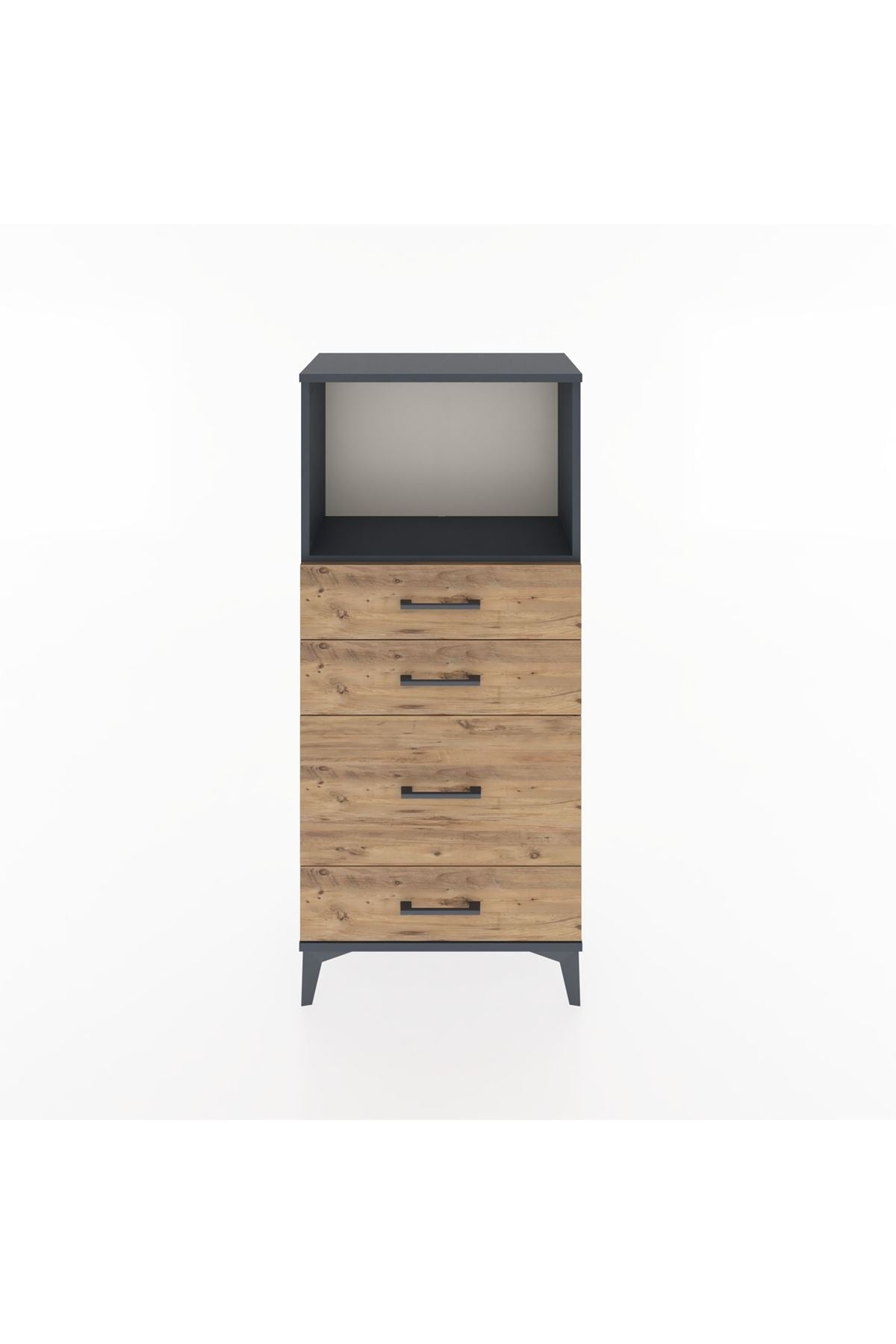 Hyperion Dolap Tek Raflı 4 Çekmeceli 60x44x134 - S50M017V6B