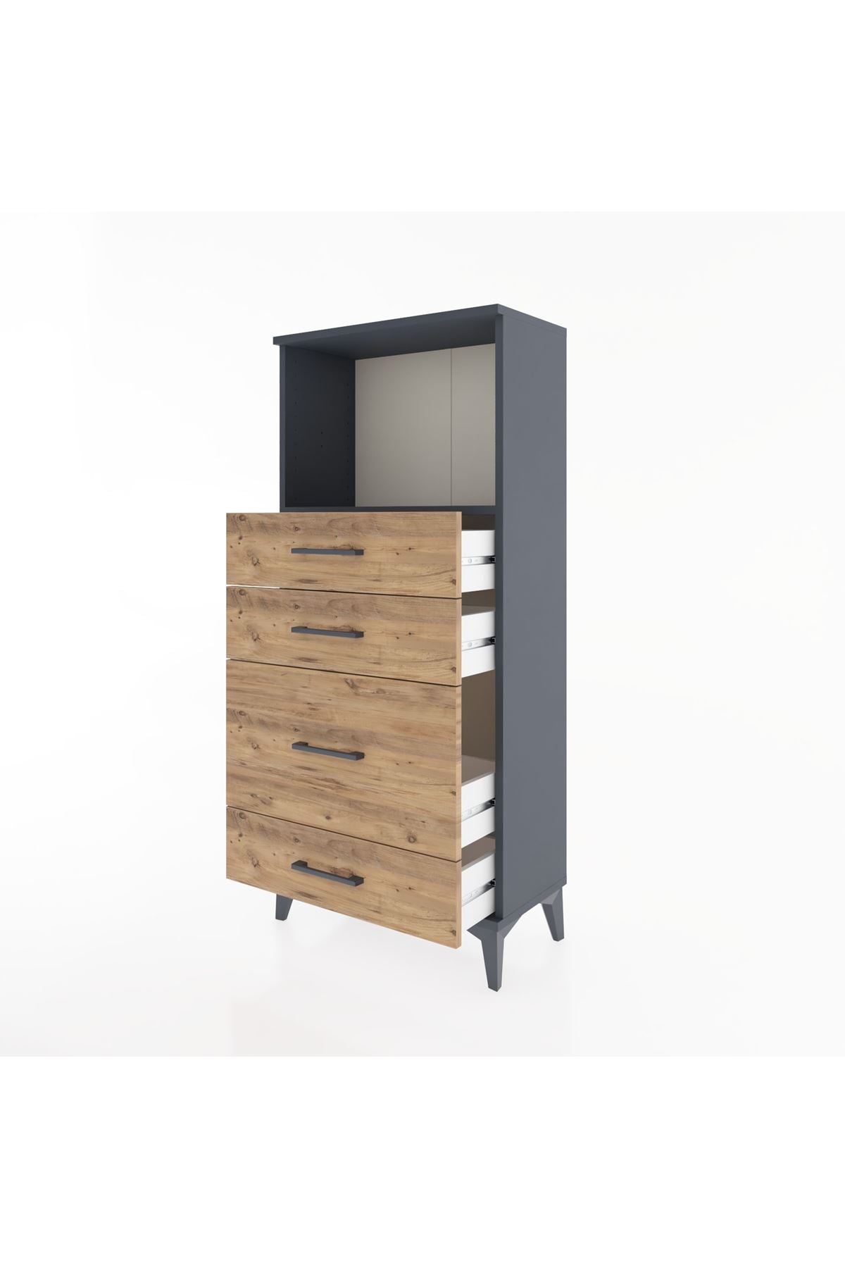 Hyperion Dolap Tek Raflı 4 Çekmeceli 60x44x134 - S50M017V6B