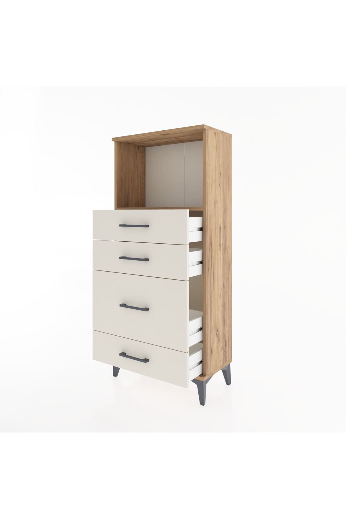 Hyperion Dolap Tek Raflı 4 Çekmeceli 60x44x134 - S50M017V7B