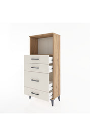 Hyperion Dolap Tek Raflı 4 Çekmeceli 60x44x134 - S50M017V7B