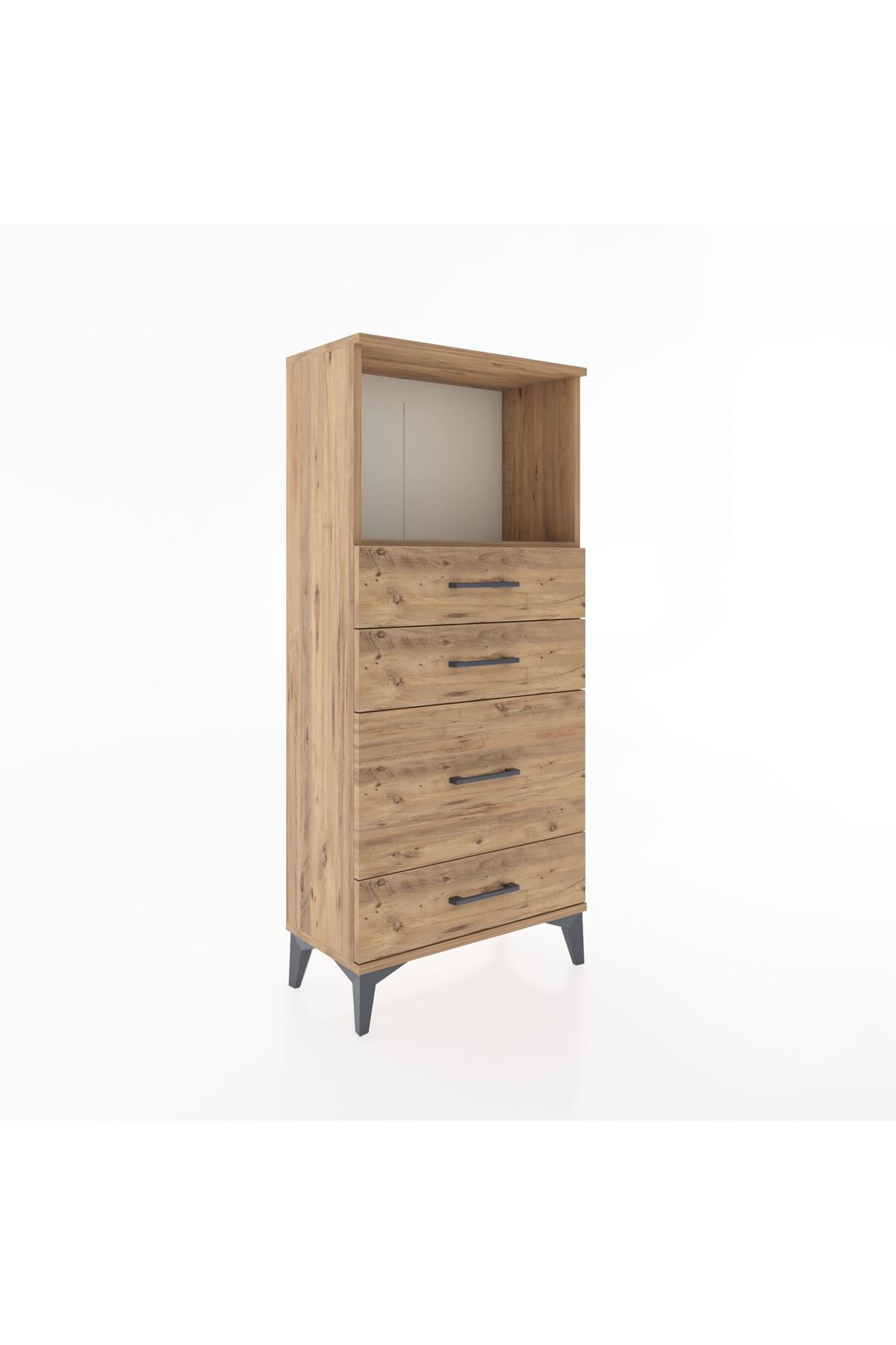 Hyperion Dolap Tek Raflı 4 Çekmeceli 60x44x134 - S50M017V9B