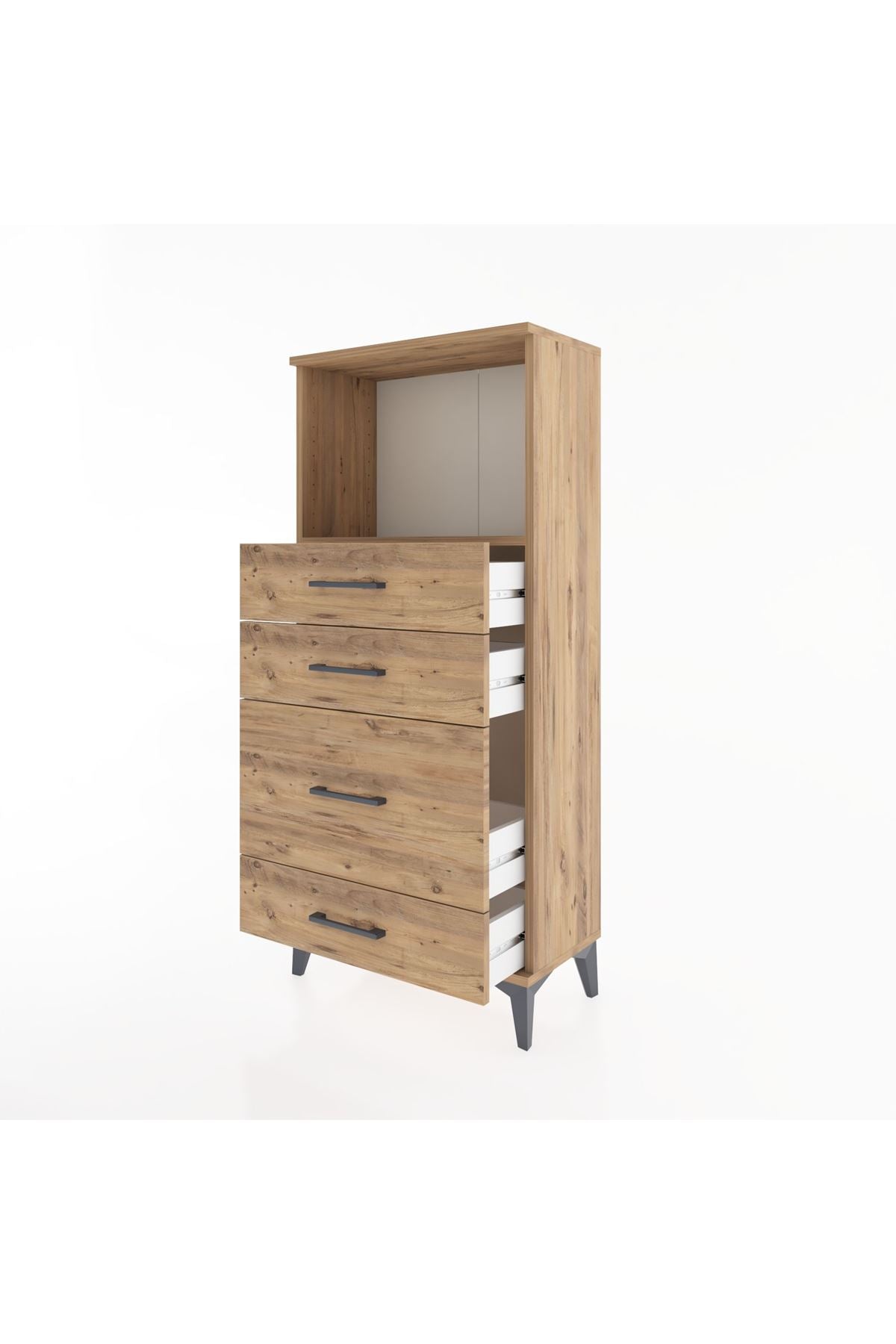Hyperion Dolap Tek Raflı 4 Çekmeceli 60x44x134 - S50M017V9B