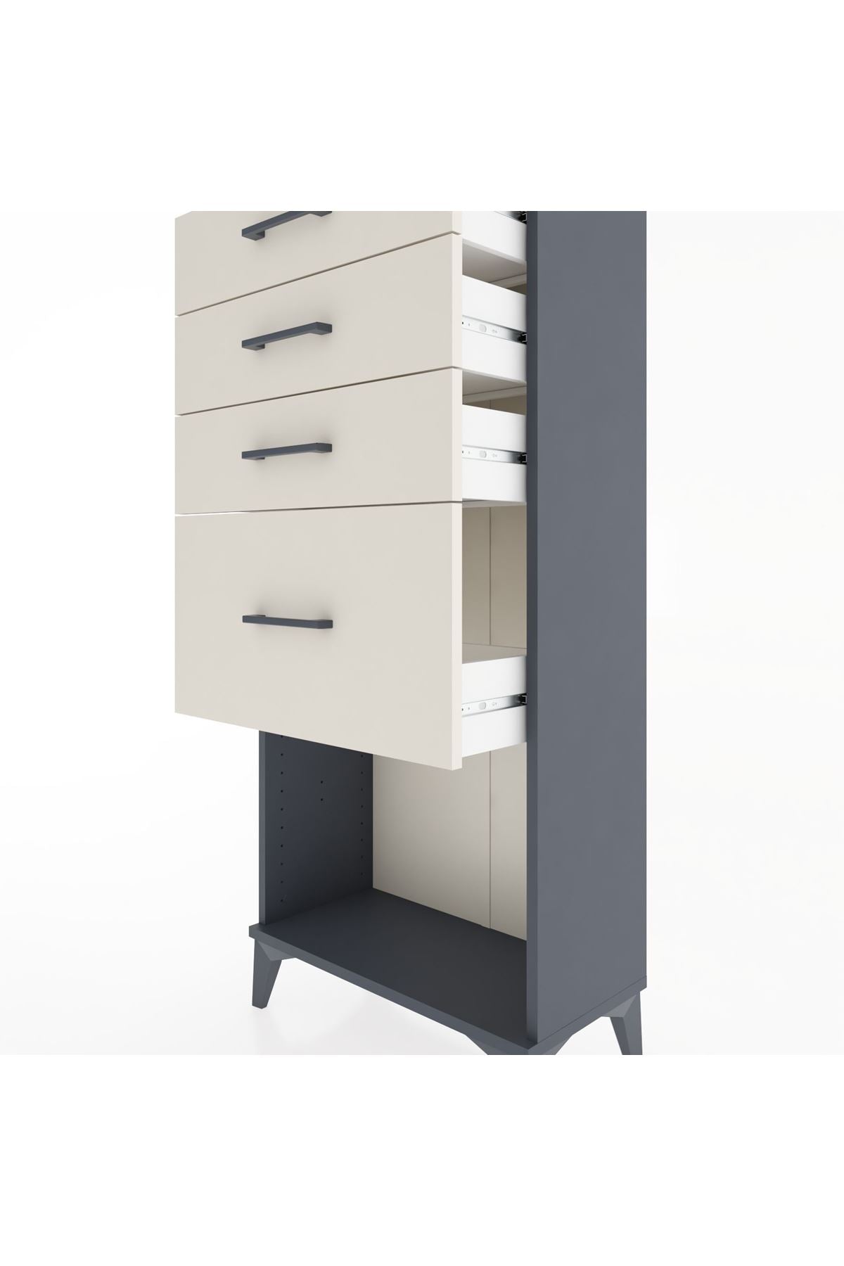 Hyperion Dolap 4 Çekmeceli 60x44x134 Antrasit-Aytaşı