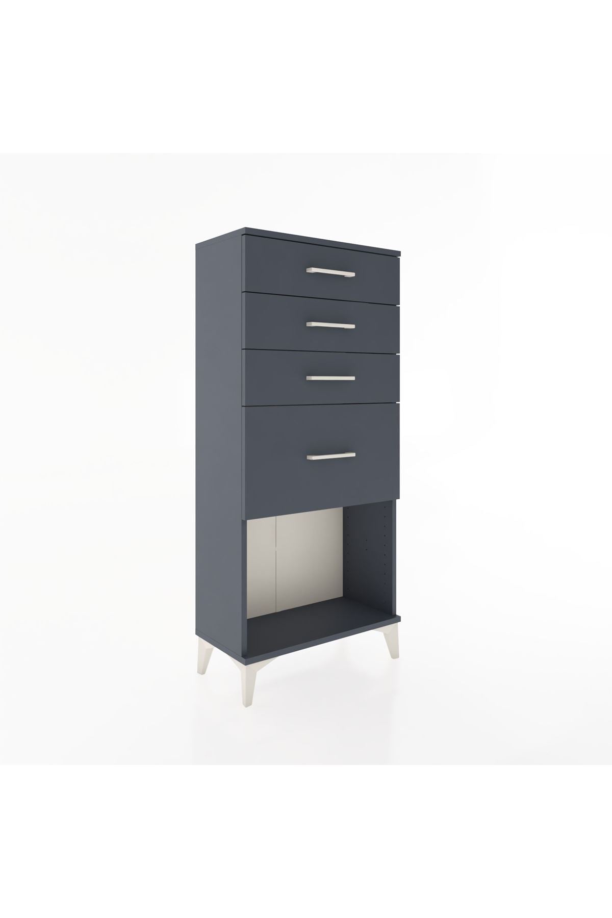 Hyperion Dolap 4 Çekmeceli 60x44x134 Antrasit-Antrasit