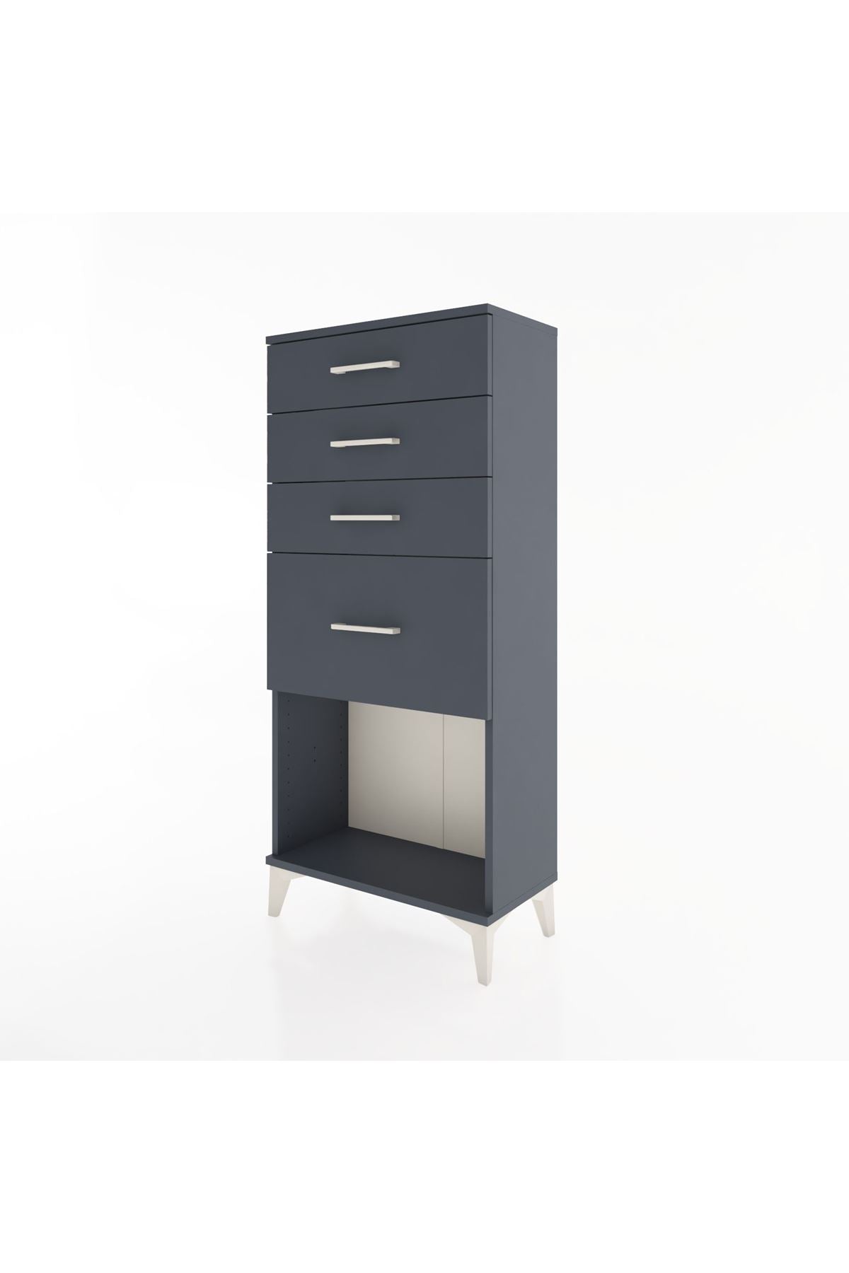 Hyperion Dolap 4 Çekmeceli 60x44x134 Antrasit-Antrasit