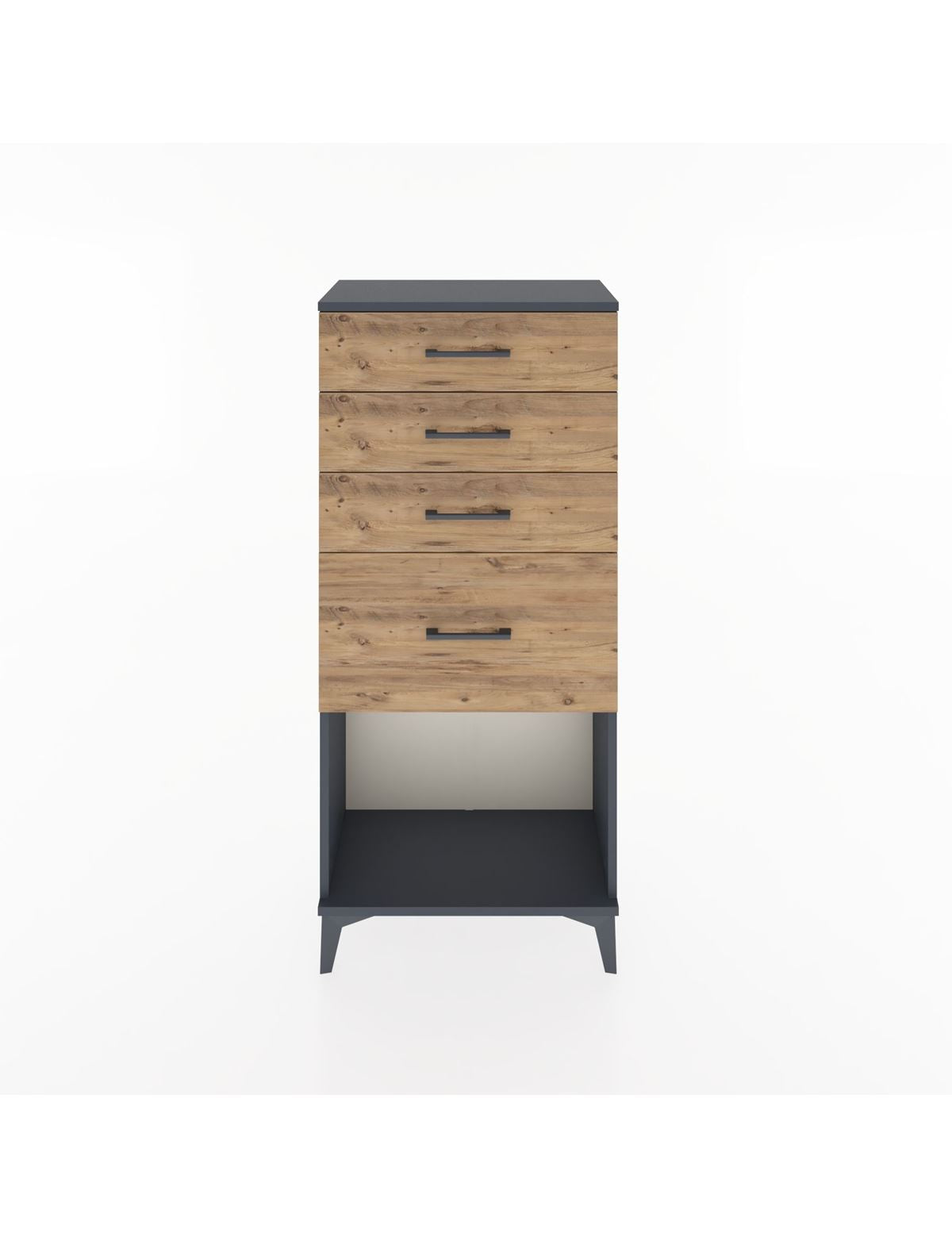 Hyperion Dolap 4 Çekmeceli 60x44x134 Antrasit-Çam