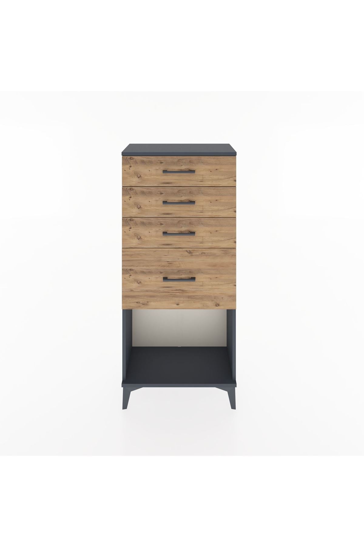 Hyperion Dolap 4 Çekmeceli 60x44x134 Antrasit-Çam
