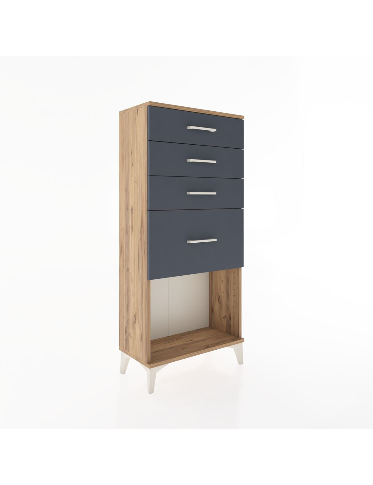 Hyperion Dolap 4 Çekmeceli 60x44x134 Çam-Antrasit