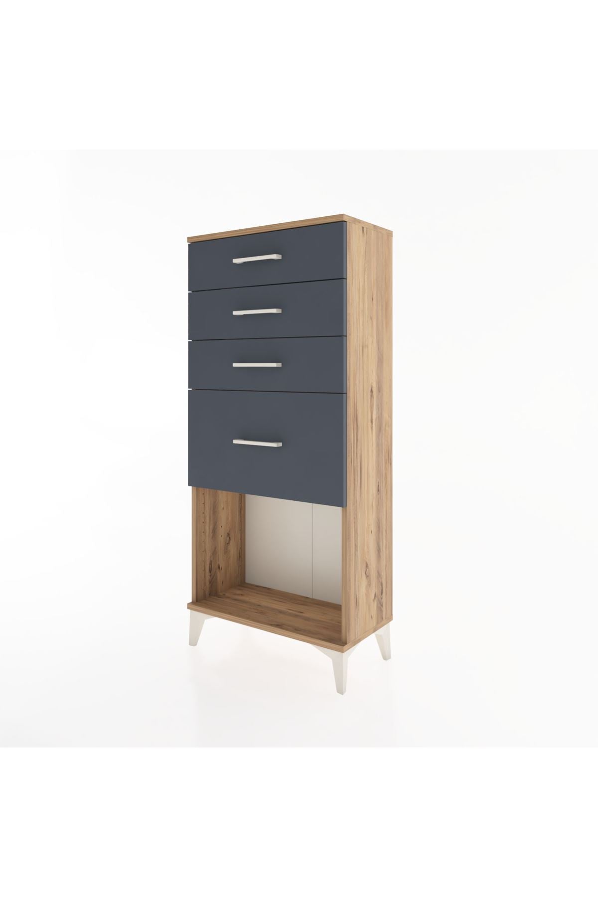 Hyperion Dolap 4 Çekmeceli 60x44x134 Çam-Antrasit